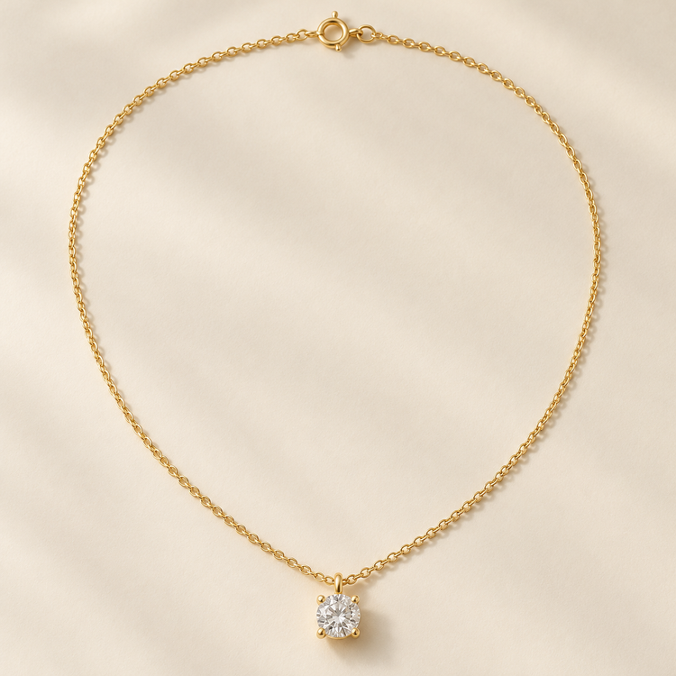 Iselle Solitaire Necklace — Lumera Diamonds